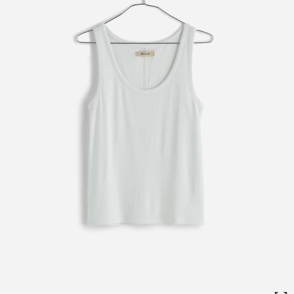 Madewell Drapey Rib Tank in Eyelet White Size XLarge NWT - Picture 4 of 8